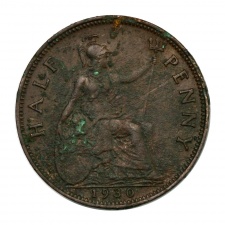 Anglia V. György 1/2 Penny 1930