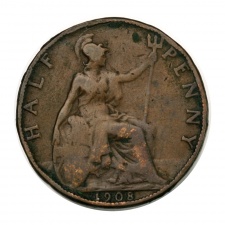 Anglia VII. Eduárd 1/2 Penny 1908