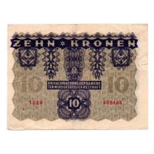 Ausztria 10 Korona Bankjegy 1922 P75 VF