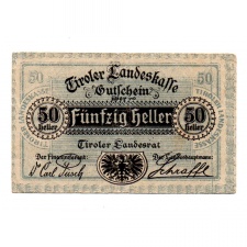 Ausztria Tirol 50 Heller 1920 PS144 Tiroler Landesrat