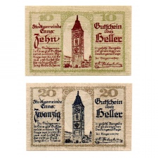 Ausztria Notgeld Enns 10-20 Heller 1920 2db