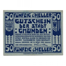 Ausztria Notgeld Gmunden 50 Heller 1920