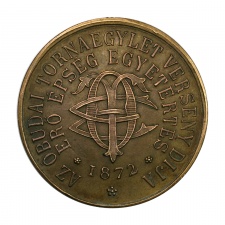 Az Óbudai Tornaegylet Versenydíja 1872 Futás bronz érem 1930-40