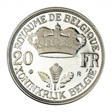 Belgium 20 Frank 1934 ezüst utánveret emlékérme