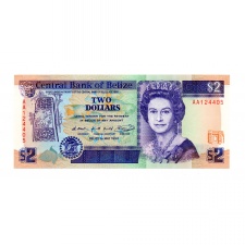 Belize 2 Dollár Bankjegy 1990 P52a
