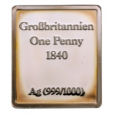 Bélyegérem Fekete Egy Penny-s Ag999