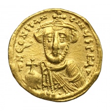 Bizánc II. Constans arany Solidus, Sear:942. Officina 4