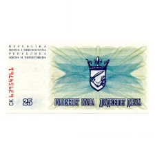 Bosznia-Hercegovina 25000 Dinár Bankjegy 1993 P54b Travnik