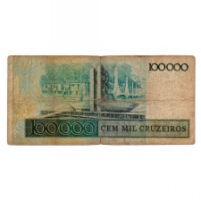 Brazilia 100000 Cruzeiros 100 Cruzados Bankjegy 1986 P208a
