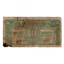 Csehszlovákia 10 Korona Bankjegy 1945 P60a