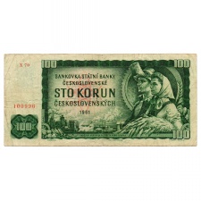 Csehszlovákia 100 Korona Bankjegy 1961 P91 X70 sorozat