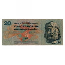 Csehszlovákia 20 Korona Bankjegy 1970 P92b H sorozat