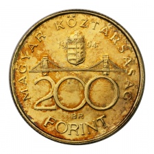 Deák ezüst 200 Forint 1994 aranyozott