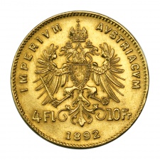Ferenc József 4 Florin / 10 Frank 1892 U.V.