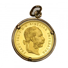 Ferenc József arany Dukát 1915 U.V. ékszer foglalatlban  