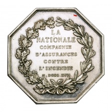 Franciaország Nemzeti Tűzbiztosító Társaság emlékérem 1883