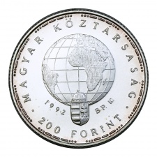 Veszélyeztetett Állatvilág 200 Forint 1992 BU Gólya ezüst 