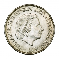 Hollandia 2 1/2 Gulden 1962 ezüst