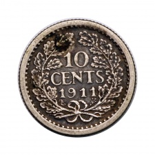 Hollandia I. Wilhelmina 10 Cent 1911