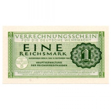 II. VH Náci Német 1 Márka elszámoló bankjegy 1944.