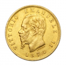 II. Victorio Emanuele 20 Líra 1874