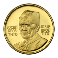 Jugoszlávia Josip Broz Tito arany emlékérem 1973 Au900
