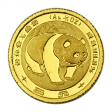 Kína 5 Yuan 1983 Gold Panda
