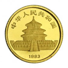Kína 5 Yuan 1983 Gold Panda