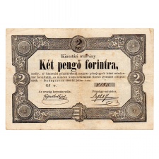 Kincstári utalvány 2 Pengő Forintra -Kossuth bankó- 1849 VF
