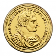 Konstantinus Trieri arany Solidus Ag aranyozva UV