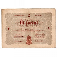 Kossuth 5 Forint Álladalmi pénzjegy 1848 barna 