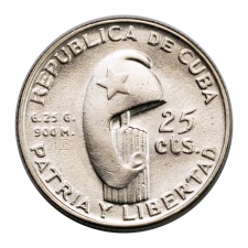 Kuba 25 Centavos 1953 José Martí