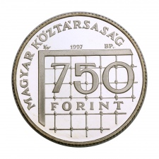 Labdarúgó Világbajnokság ezüst 750 Forint 1997 PP