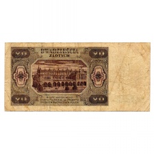 Lengyelország 20 Zloty Bankjegy 1948 P137a M137f