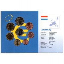 Luxemburg Euro forgalmisor 2002 bliszterben