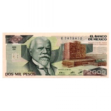 Mexikó 2000 Peso Bankjegy 1987 P86b