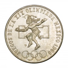 Mexikó 25 Peso 1968 XIX. Nyári Olimpiai Játékok Ag EF