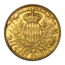 Monacó I. Albert herceg arany 100 Frank 1891 A