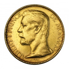 Monacó I. Albert herceg arany 100 Frank 1891 A