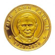 Niue 2,5 Dollár 2020 PP II. János Pál pápa arany érme Au999
