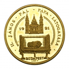 Pápalátogatás arany emlékérem 1991 PP
