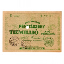 Pénztárjegy 10 Millió adópengőről 1946 P60