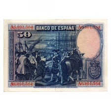 Spanyolország 50 Peseta Bankjegy 1928 P75a A sorozat