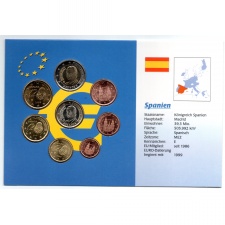 Spanyolország Euro forgalmisor 1999-2002 bliszterben