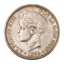Spanyolország XIII. Alfonz 5 Peseta 1896
