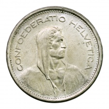 Svájc ezüst 5 Frank 1967 B