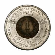 Szerencse pénz 1 Fillér 1901 Gaedickea Bankház Budapest