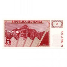 Szlovénia 5 Tolar Bankjegy 1990 P3a