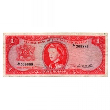 Trinidad és Tobago 1 Dollár Bankjegy 1964 P26b A1 sorozat