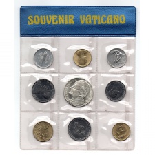 Vatikán 10,20,50,100,200 Líra II. János Pál pápa emlékérmével